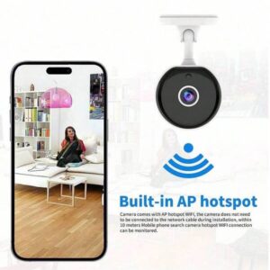 1pc Mini Circular 2.4G Wifi Security Camera, Electronic